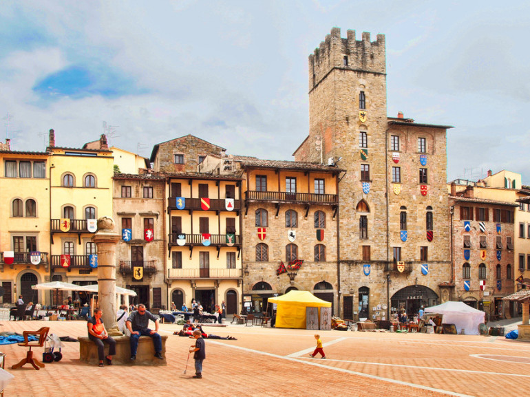 Piazza grande di Arezzo, Toscana.