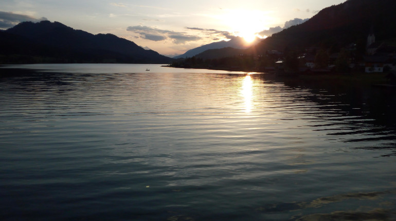 The lake at sunset